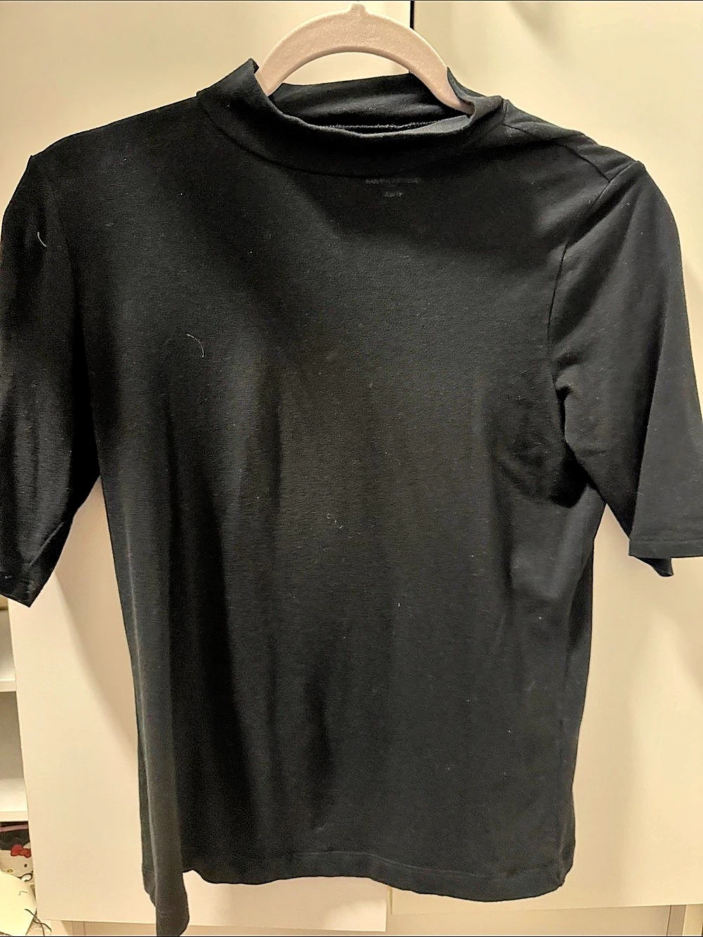 Banana Republic Black Mock Neck Tee Size XS Like New